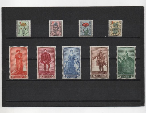 COLECCIÓN DE SELLOS DE BELGICA DEL AÑO 1949 SERIE Nº 814/822
