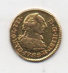 ESPAÑA CARLOS III DEL AÑO 1788 DE 1/2 ESCUDO