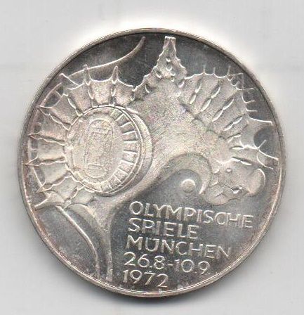 ALEMANIA FEDERAL DEL AÑO 1972 LETRA F MUNCHEN DE 10 MARCOS