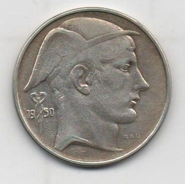 BELGICA DEL AÑO 1950 DE 20 FRANCOS