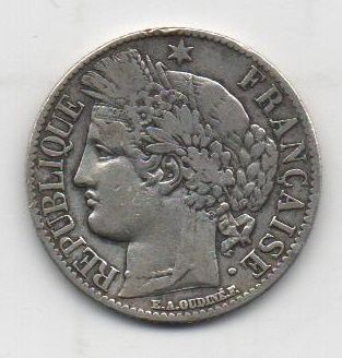 FRANCIA DEL AÑO 1881 DE 1 FRANCO