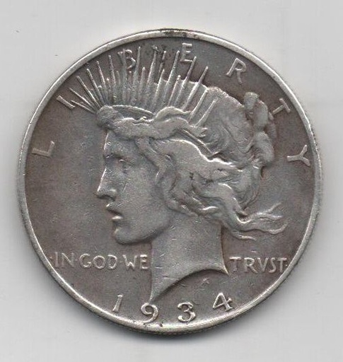 ESTADOS UNIDOS DEL AÑO 1934 LETRA D DE 1 DOLAR PEACE