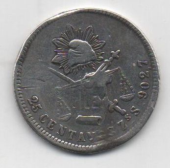 MEXICO DEL AÑO 1878 DE 25 CENTAVOS