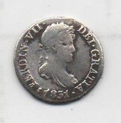 ESPAÑA FERNANDO VII DEL AÑO 1831 DE 1/2 REAL